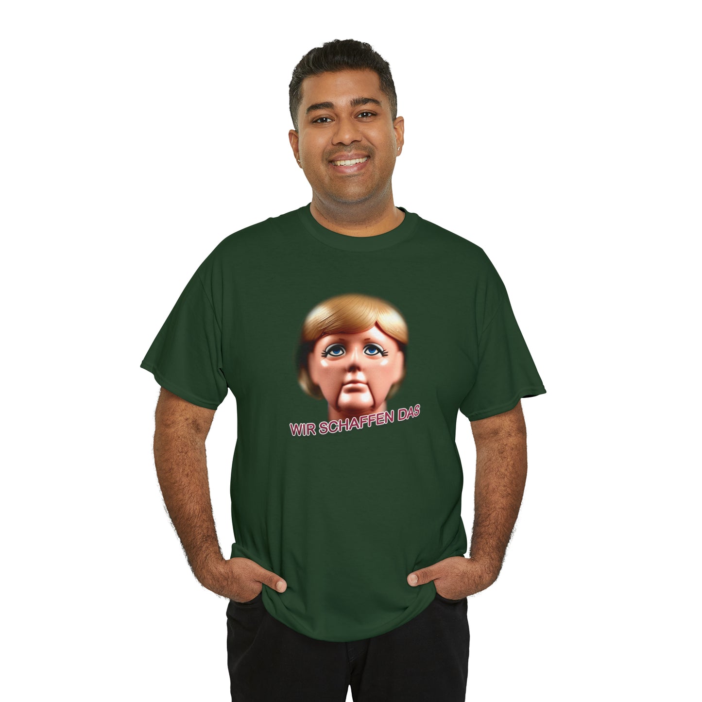 Angela Merkel "Wir schaffen das" Unisex T-Shirt als lustiges Geschenk für Partner und Freunde