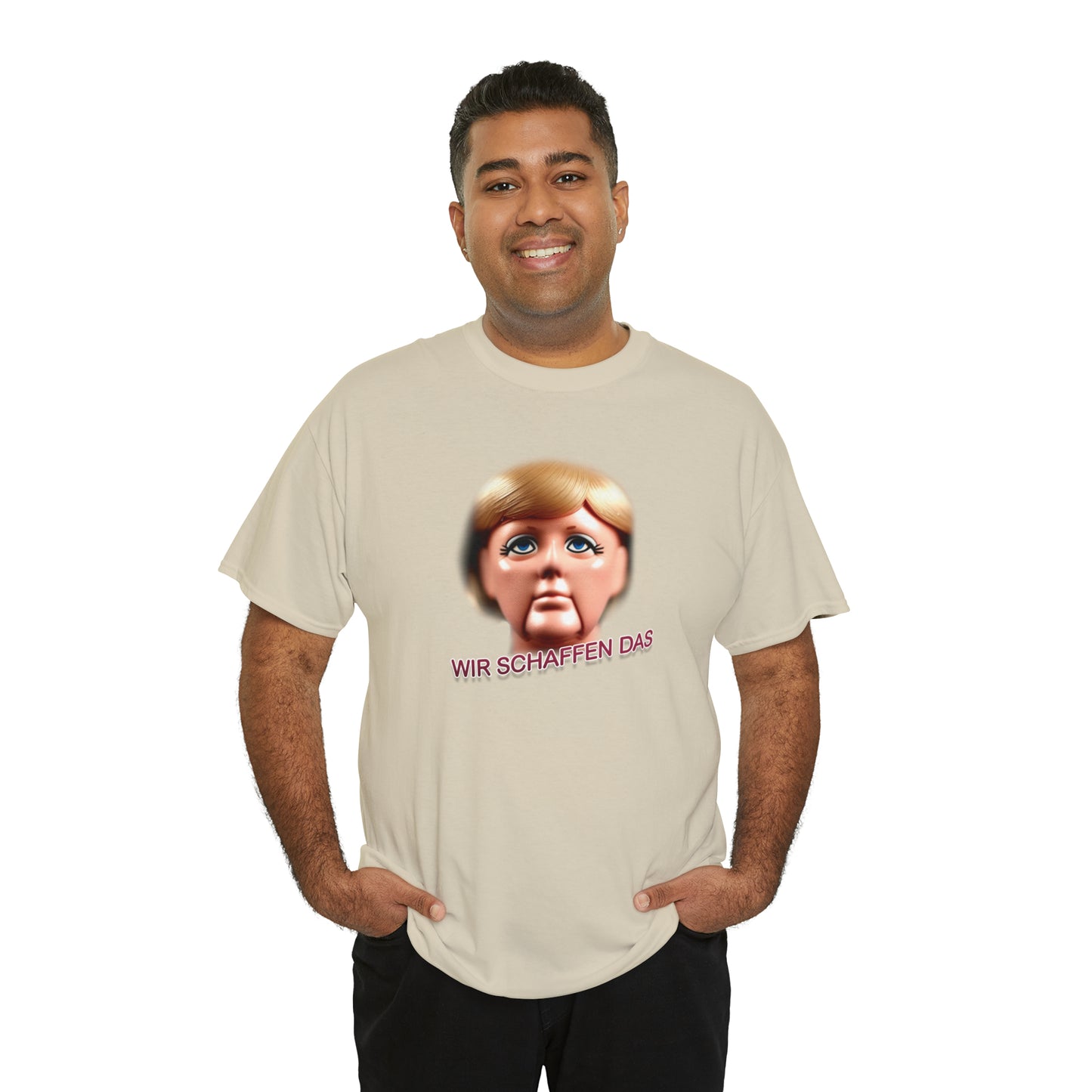 Angela Merkel "Wir schaffen das" Unisex T-Shirt als lustiges Geschenk für Partner und Freunde