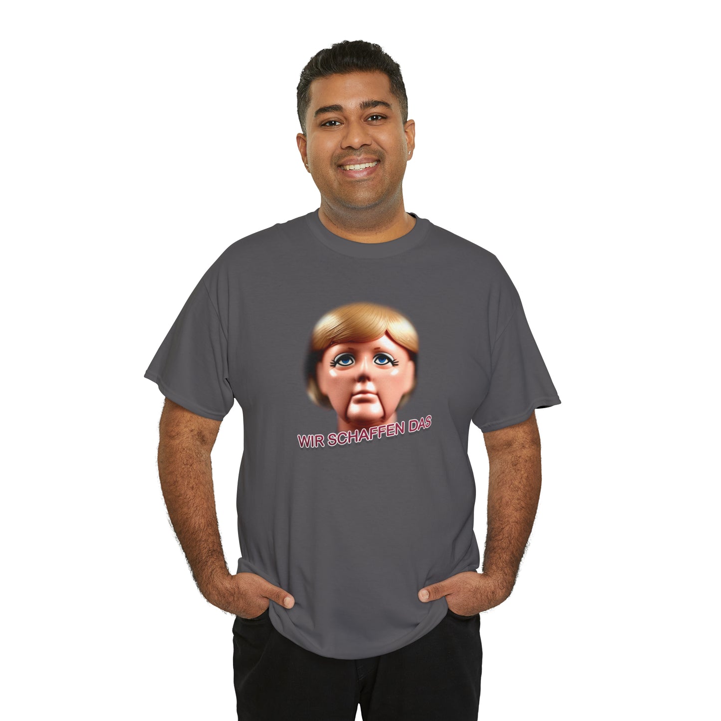 Angela Merkel "Wir schaffen das" Unisex T-Shirt als lustiges Geschenk für Partner und Freunde