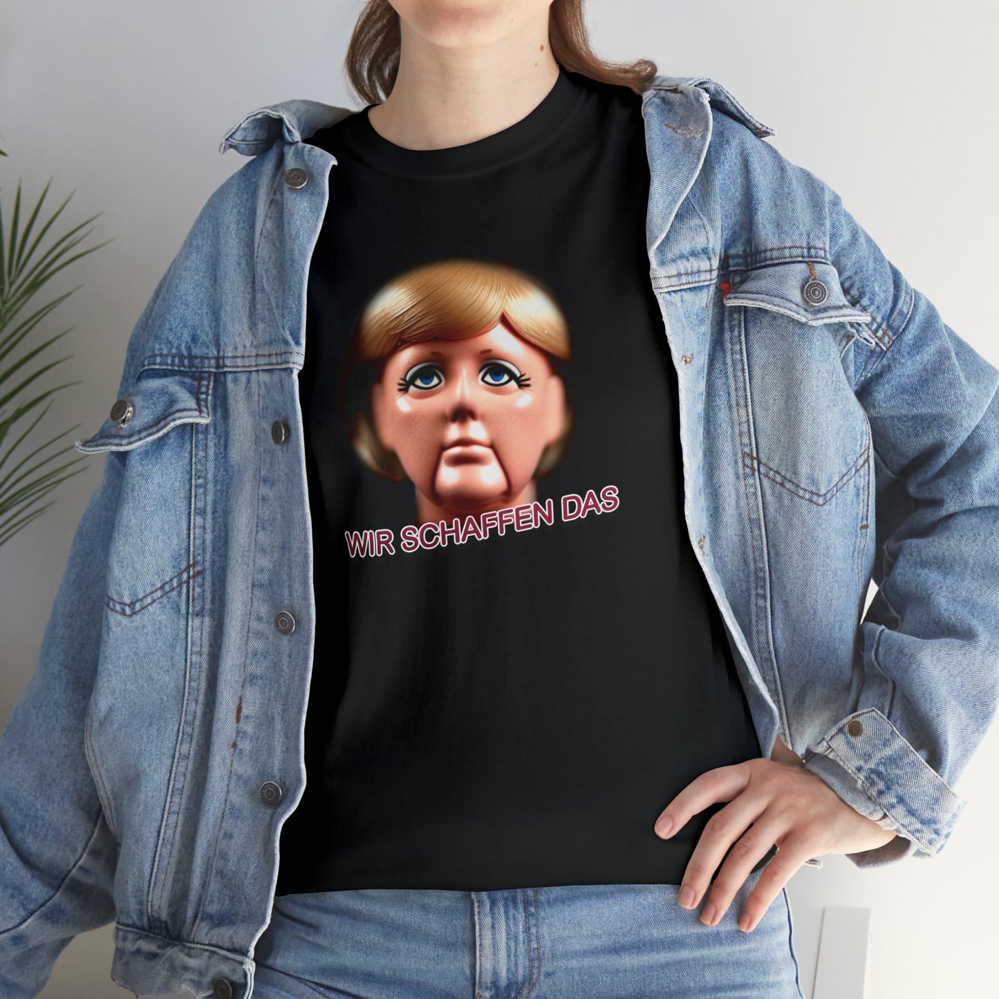 Angela Merkel "Wir schaffen das" Unisex T-Shirt als lustiges Geschenk für Partner und Freunde