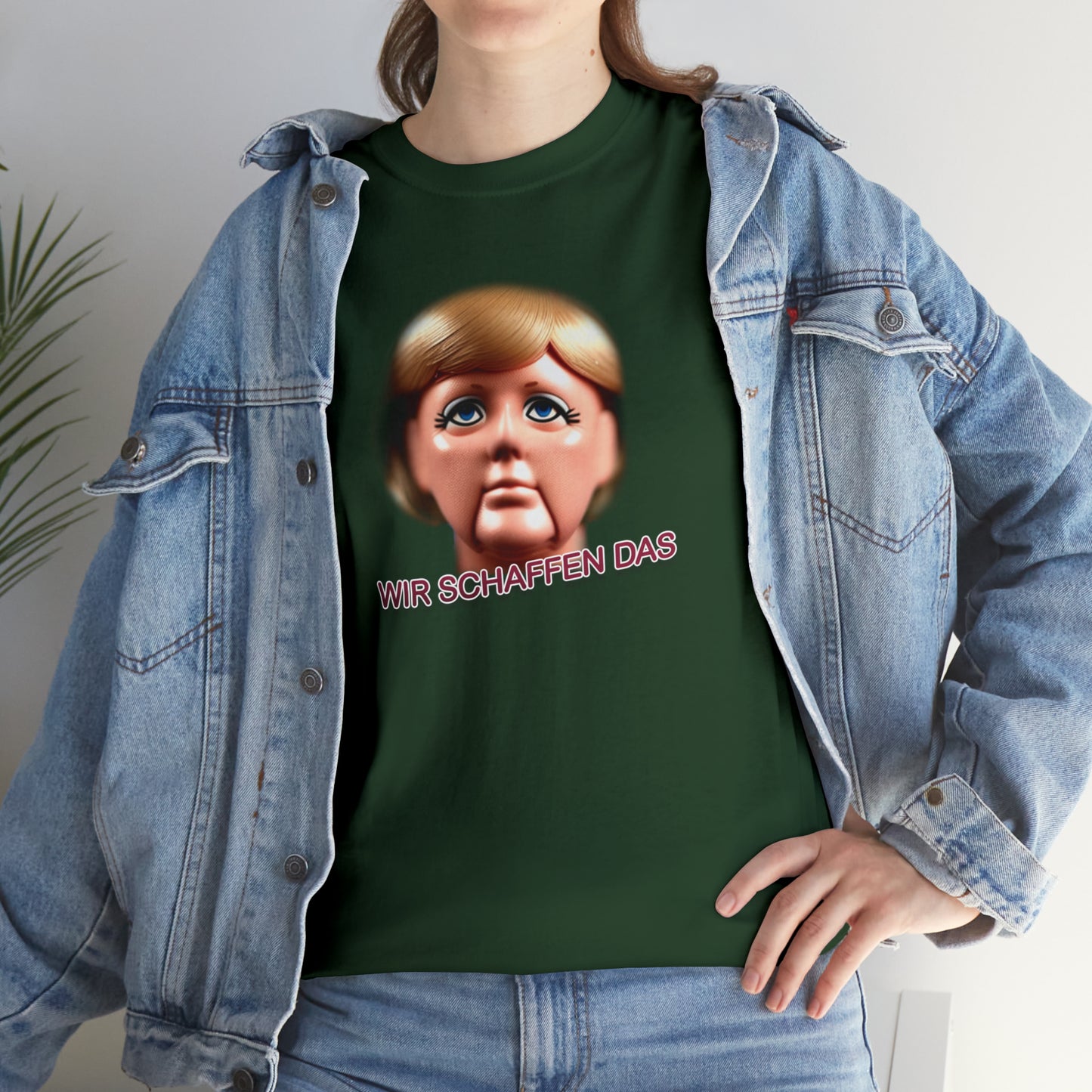 Angela Merkel "Wir schaffen das" Unisex T-Shirt als lustiges Geschenk für Partner und Freunde